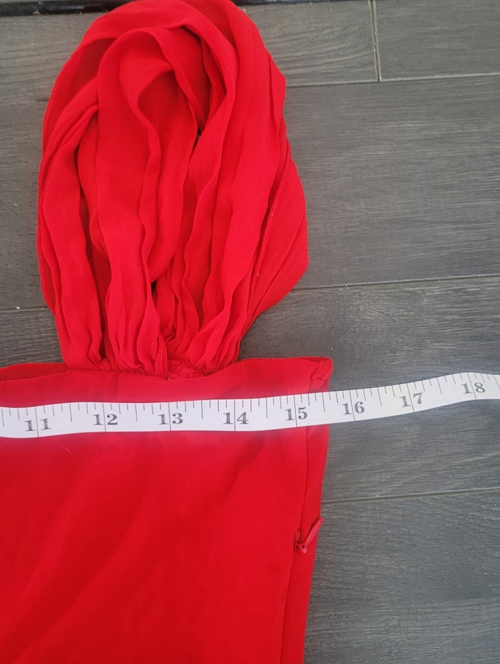 TEBI Grecian Red Maxi Dress Sz 42 (M/L) Empire Waist Formal Vtg-inspired - Picture 12 of 14
